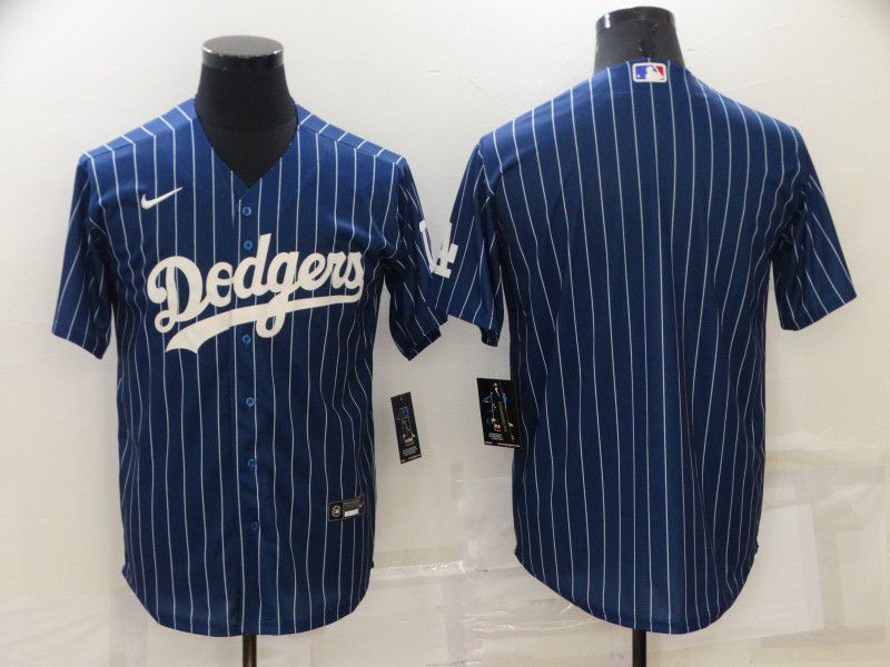 Men Los Angeles Dodgers Blank Blue Stripe Throwback Nike 2022 MLB Jersey